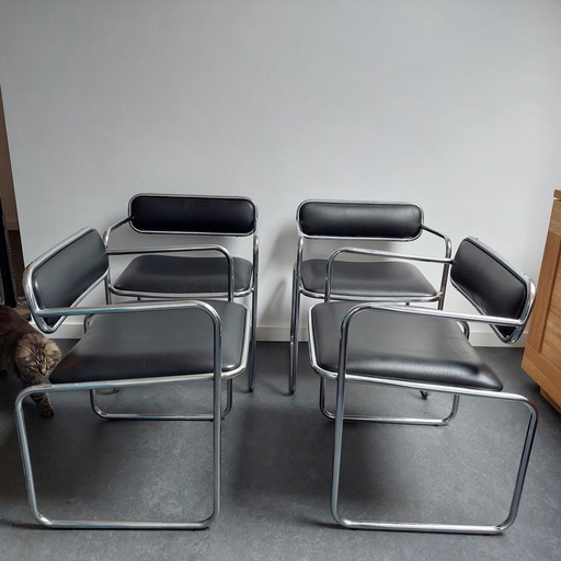 4x Chaise Sigma bauhaus Mid Century