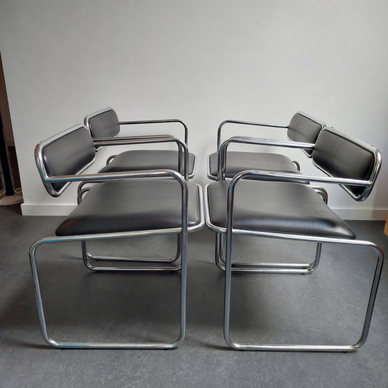 Image 1 of 4x Chaise Sigma bauhaus Mid Century