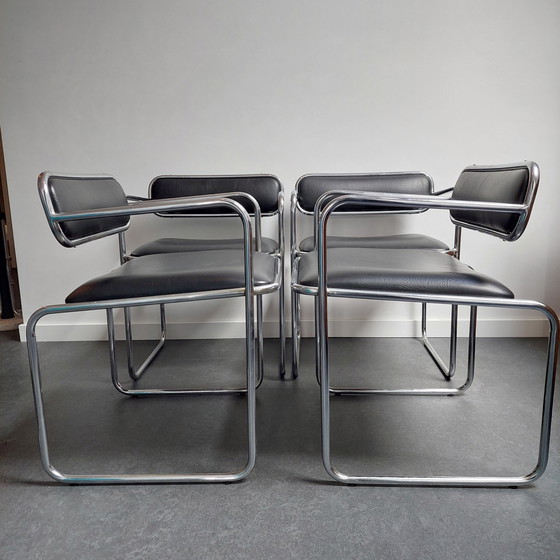 Image 1 of 4x Chaise Sigma bauhaus Mid Century