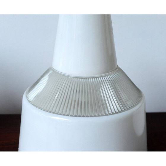 Image 1 of Lampada a sospensione vintage in vetro bianco, 1950