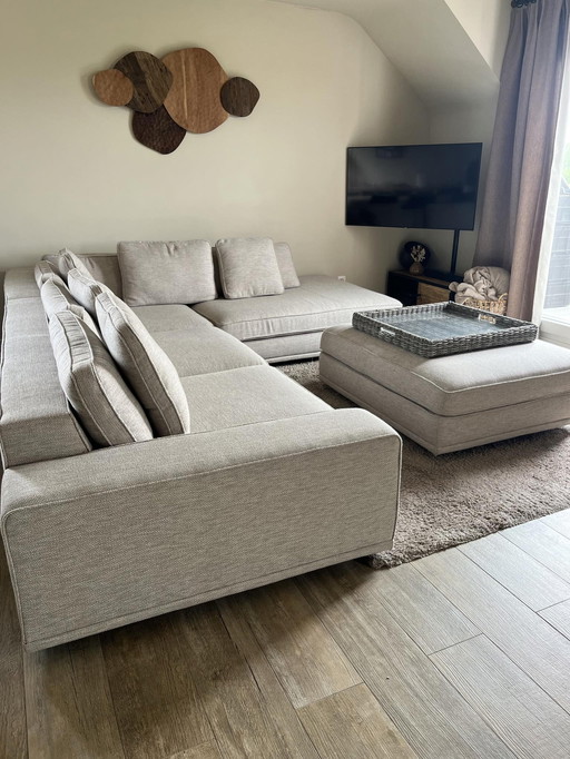 Modern Corner Sofa with ottoman