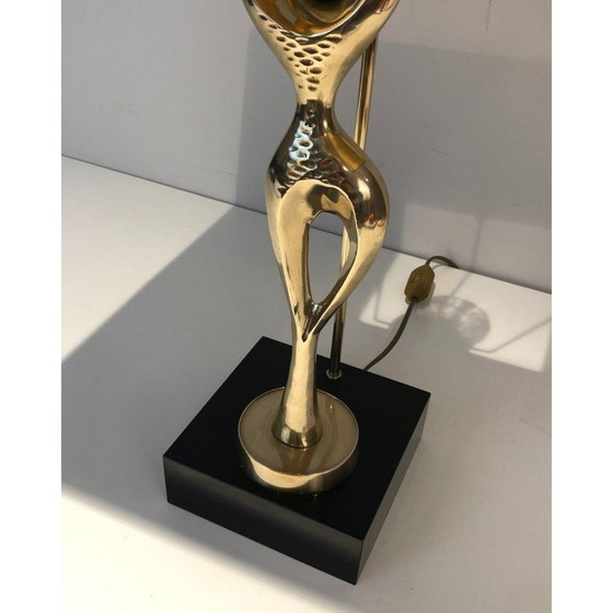 Image 1 of Vintage brass lamp representing a stylized dancer, 1970
