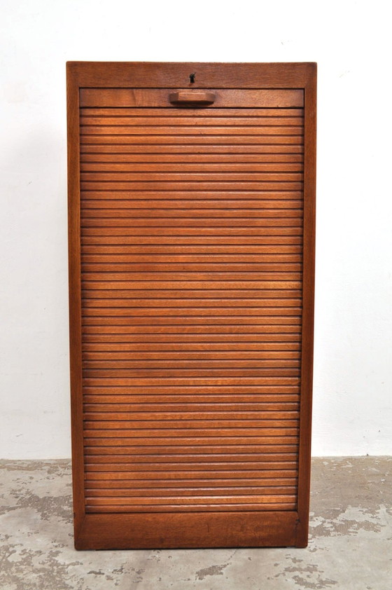 Image 1 of Vintage Rolling Door Cabinet 1930s