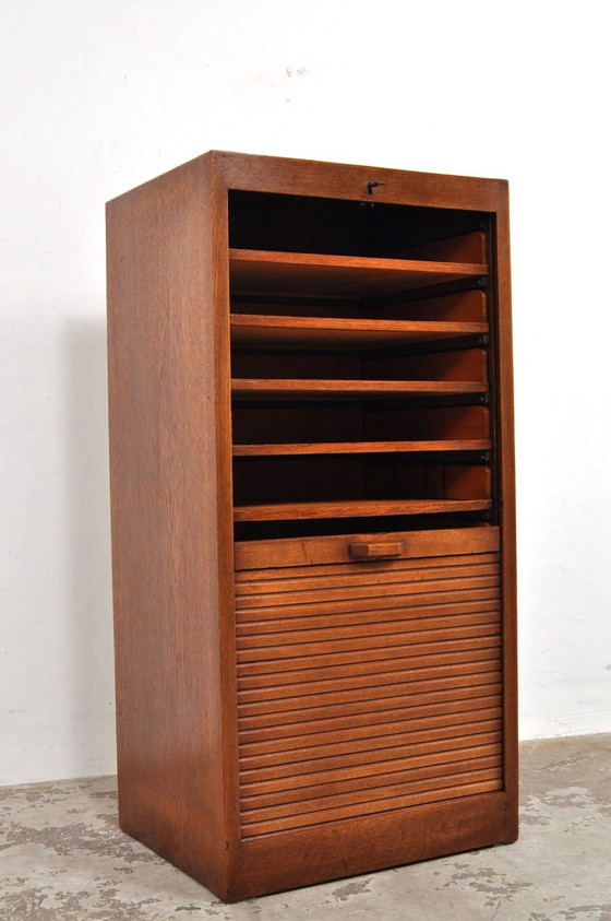 Image 1 of Vintage Rolling Door Cabinet 1930s