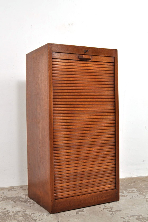 Image 1 of Vintage Rolling Door Cabinet 1930s