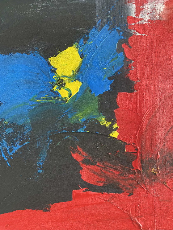 Image 1 of Almee Red Blue Black Acrylic Painting Dim 80X 60 Cm