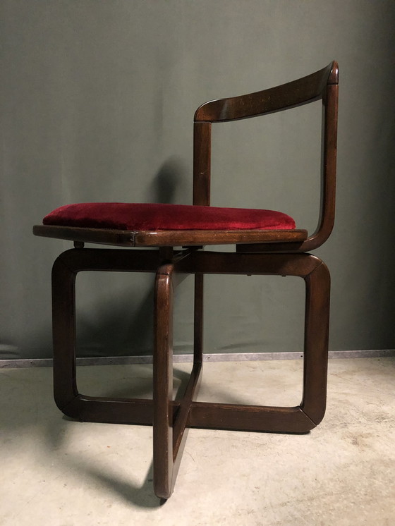 Image 1 of 4x Chaise de salle à manger vintage italienne