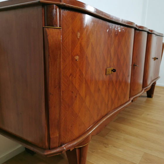 Image 1 of Art Deco vintage XL sideboard sideboard wall cabinet Jules Leleu