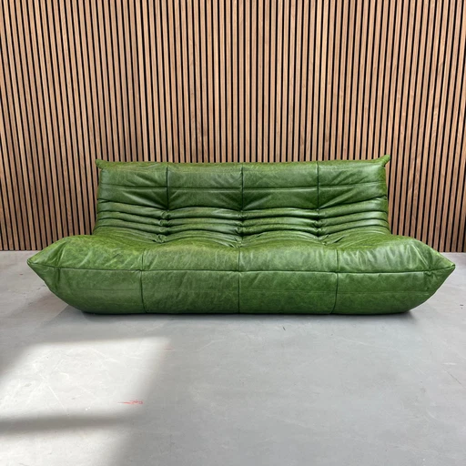 Ligne Roset Togo - 3 Seater Green Leather