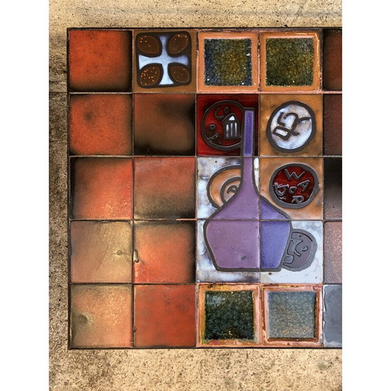 Image 1 of Tavolino da caffè vintage in ceramica e metallo, 1960