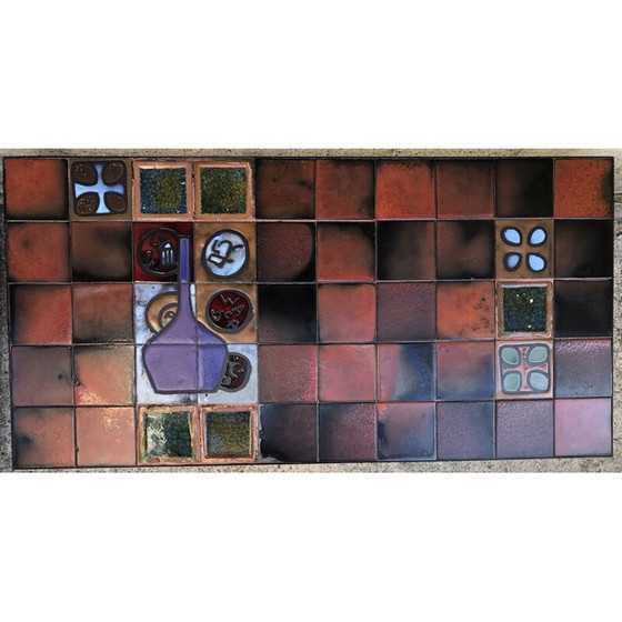 Image 1 of Tavolino da caffè vintage in ceramica e metallo, 1960