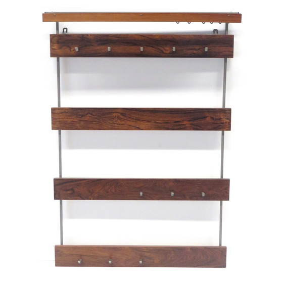 Image 1 of Grande attaccapanni vintage in palissandro con ganci, realizzato negli anni '60