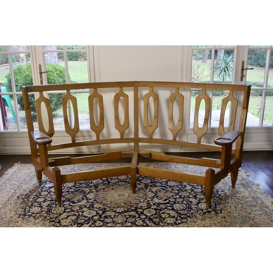 Image 1 of Vintage 3-seater sofa "Véronique" in oak by Guillerme and Chambron for Your Home, 1970