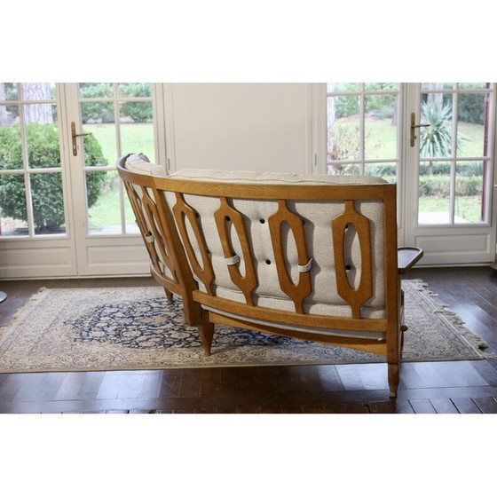 Image 1 of Vintage 3-seater sofa "Véronique" in oak by Guillerme and Chambron for Your Home, 1970