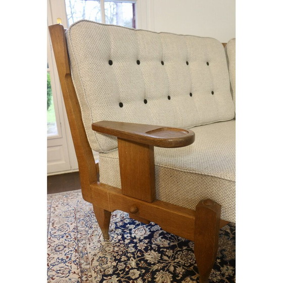 Image 1 of Vintage 3-seater sofa "Véronique" in oak by Guillerme and Chambron for Your Home, 1970