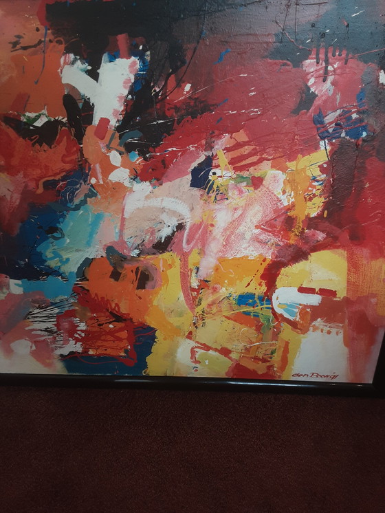 Image 1 of Theo Den Boon - Dipinto astratto su tela 1991