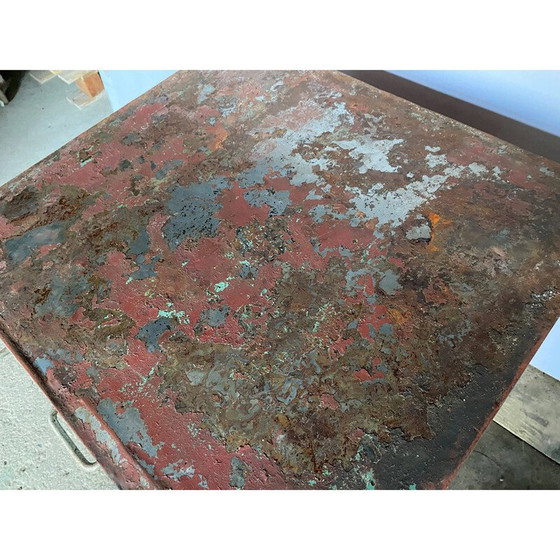 Image 1 of Vintage industrial metal craft cabinet with 15 drawers for Flambo, 1950