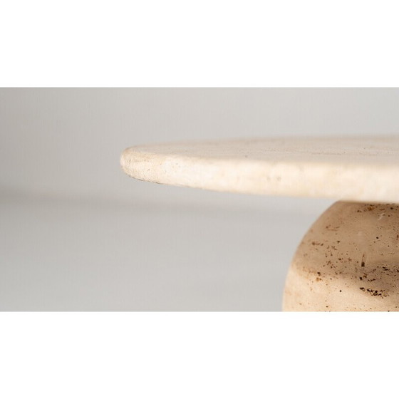 Image 1 of Vintage round travertine coffee table, Italy