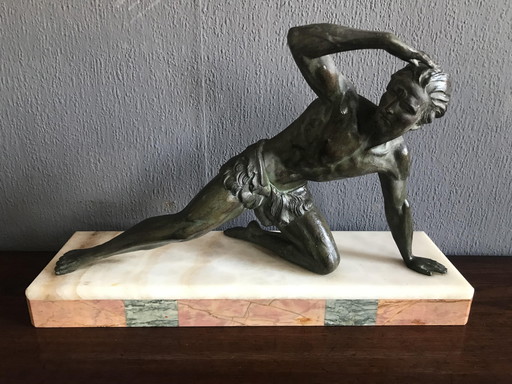 Art Deco Sculpture By Jean De Roncourt