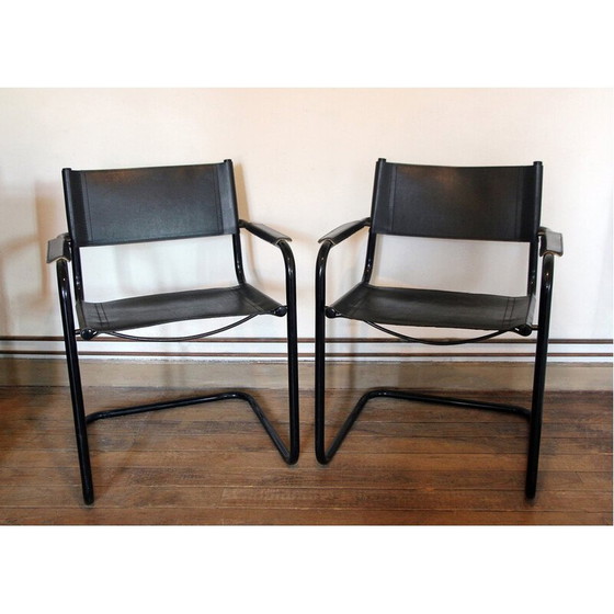 Image 1 of Pair of vintage bauhaus cantilever armchairs, 1970