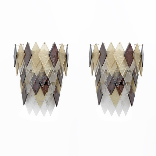 2x Modern Italian Glass Sconces