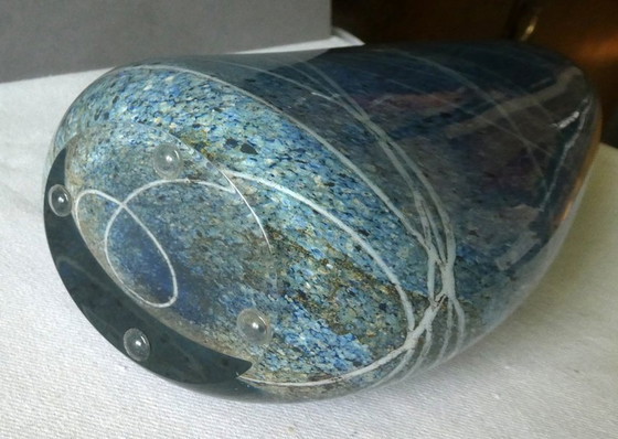 Image 1 of Jarrón de diseño, vidrio grueso y pesado, década de 1980, fabricante desconocido