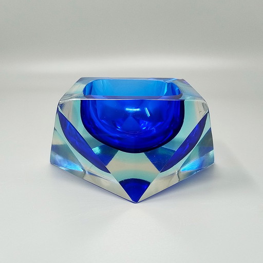 1960S Astonishing Blue Ashtray Or Vide Poche By Flavio Poli For Seguso