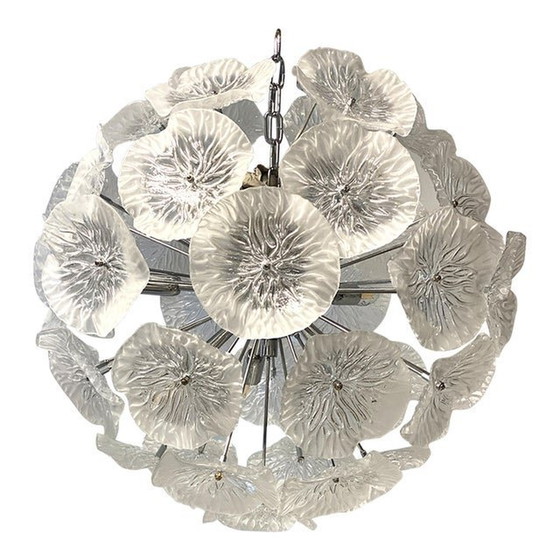 Image 1 of Italian Floral Murano Glass Sputnik Chandelier By Simoeng