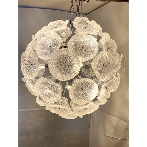 Image 1 of Italian Floral Murano Glass Sputnik Chandelier By Simoeng