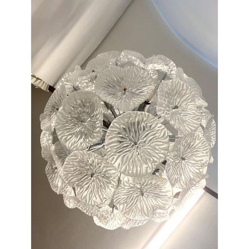 Italian Floral Murano Glass Sputnik Chandelier By Simoeng