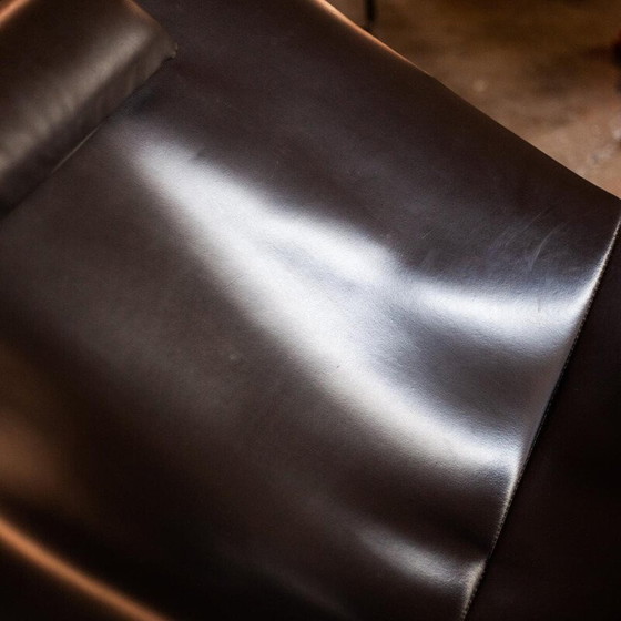 Image 1 of Vintage "Semana" chair in black leather and steel by David Weeks for Habitat Uk, 1990