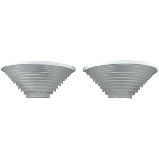 Pair of vintage Egisto 38 wall lamps by Angelo Mangiarotti for Artemide, Italy 1980s
