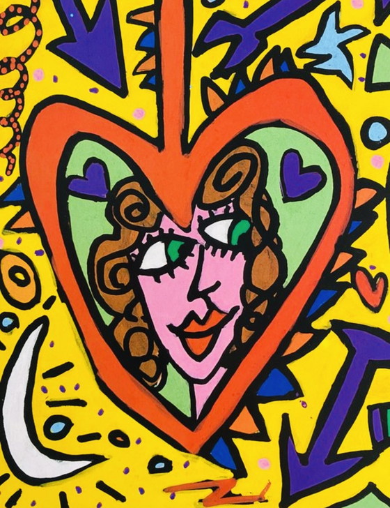 Image 1 of James Rizzi: "Love Connection". Firmato con registrazione in colophon. Copyright James Rizzi. Per gentile concessione 
