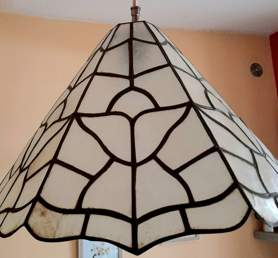 Image 1 of Mother-of-pearl art deco hanging lamp