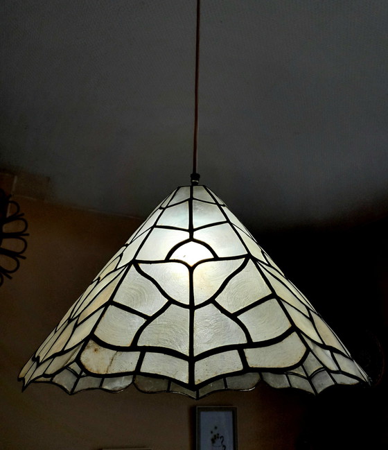 Image 1 of Mother-of-pearl art deco hanging lamp