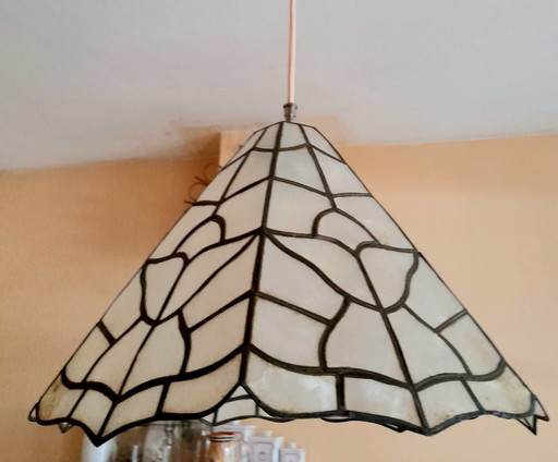 Mother-of-pearl art deco hanging lamp