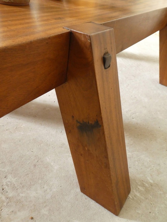 Image 1 of Large Brutalist Mahogany Coffee Table, 1970