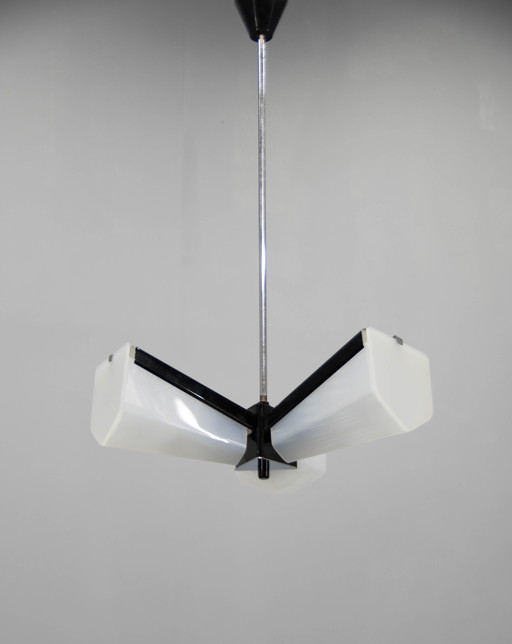 Mid-Century Plastic And Metal Chandelier By Lidokov, Czechoslovakia, 1970S