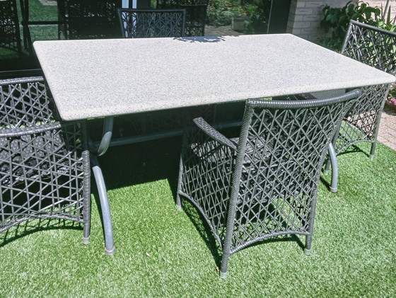 Image 1 of Original Belgian natural stone granite garden table oblong