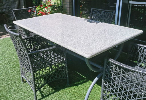 Original Belgian natural stone granite garden table oblong