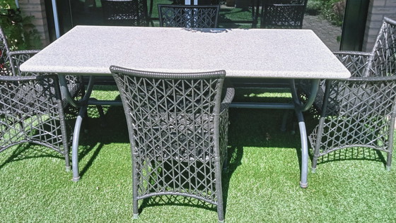 Image 1 of Original Belgian natural stone granite garden table oblong