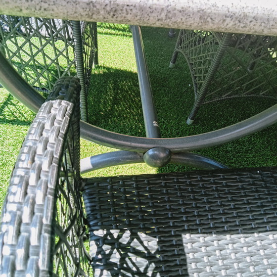 Image 1 of Original Belgian natural stone granite garden table oblong