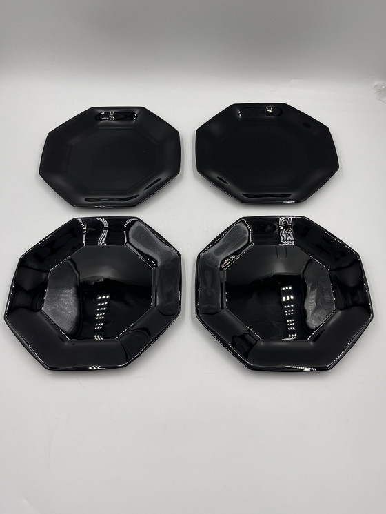 Image 1 of Set Of 4 Flat Plates Black