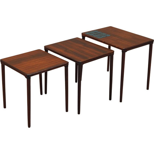 Set of three rosewood tables, Danish design, 1960s, production: Denmark