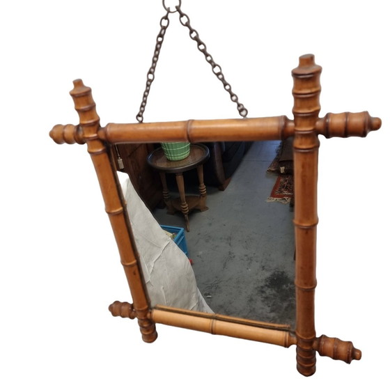 Image 1 of Vintage Faux Bamboo Mirror