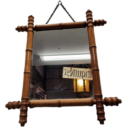 Vintage Faux Bamboo Mirror