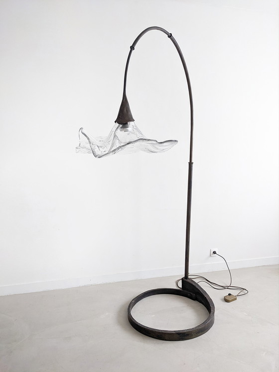 Image 1 of Lothar Klute XL Bronze Flower Shaped Floor Lamp