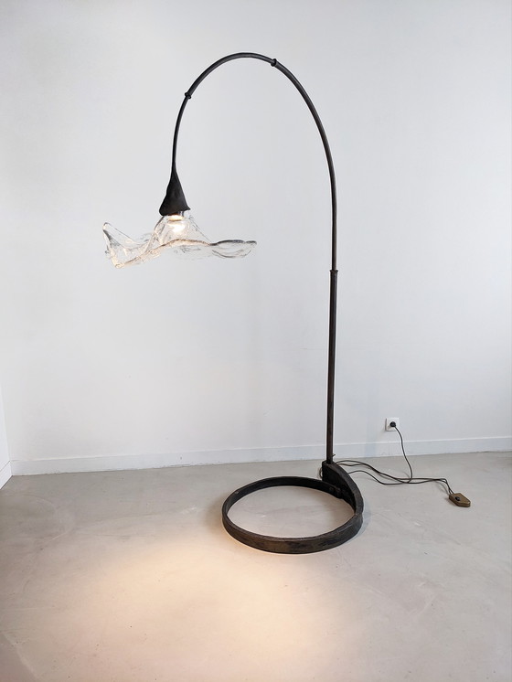 Image 1 of Lothar Klute XL Bronze Flower Shaped Floor Lamp