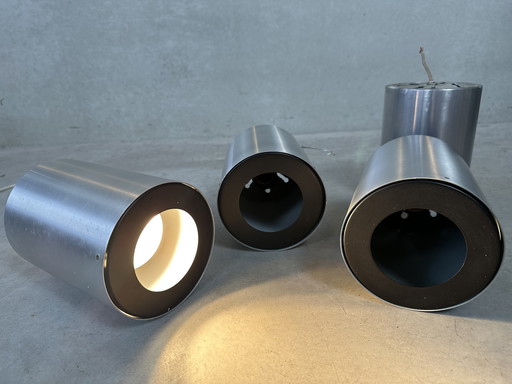 4x vintage Raak cylindres lumière métal - plafonniers