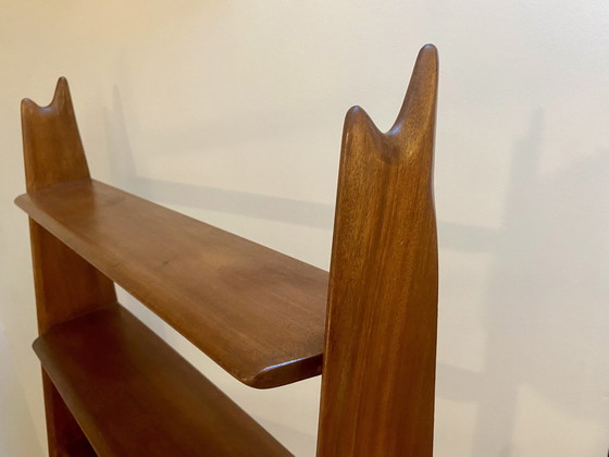 Image 1 of Mahogany shelf by Pierre Cruège, France, Circa 1950.